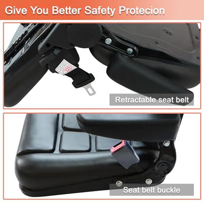 GXARTS Universal Forklift Excavator Tractor Seat with Adjustable Angle Back Micro Switch and Slide Compatible with Tractor Excavator Skid Loader Backhoe Dozer Telehandler Equipment Construction