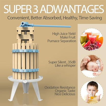 1.6Gallon/6L fruit press with 7L fruit crusher