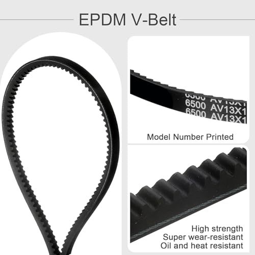 uxcell AX49 EPDM V-Belt, Raw Edge Cogged Industrial Rubber V Belt 1/2" Width x 49" Inside Circumference - size: AX49