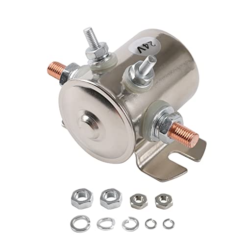 4 Terminal 24 Volt Continuous Duty Solenoid Relay Need Break 24063 Solenoid for Golf Carts,Winch, Marine Heavy Duty SPST 24VDC 24V Relay Nickel-Plating - size: 24V 4 Terminal Max 150A