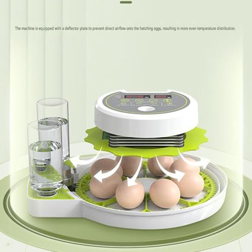 JUJOJB 12-Egg Incubator for Hatching Eggs, Auto Turner, Temp Control - color: Green