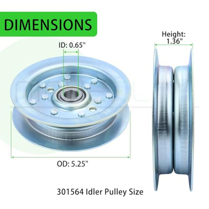 2 Pack 300401 Idler Pulley for Dixie Chopper 3560T 2760 2750 Deck - color: A25 2xDixie Chopper 301564