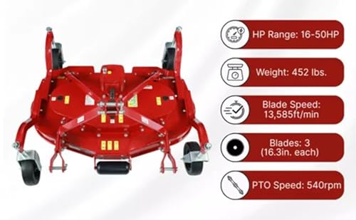 48 Inch 3 Point Finish Mower – Tractor Attachment (No PTO Shaft)