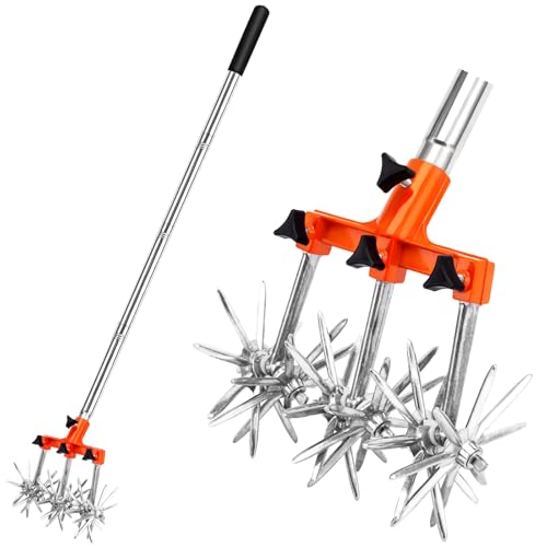 Rotary Cultivator, Adjustable Garden Hand Tiller - Hand Cultivator Tool