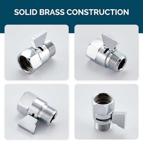 Angle Simple Shower Shut Off Valve, Water Flow Pressure Restrictor, Chrome - color: Chrome