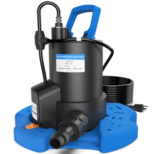 AgiiMan 1HP Automatic Pool Cover Pump, Submersible Sump Pump, Light Blue - color: Light Blue