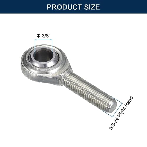 CM6 Rod End Bearing Heim Joints, 3/8 x 3/8-24 Right Hand Male Thread Heim Joint with Jam Nuts 2pcs - size: 3/8"