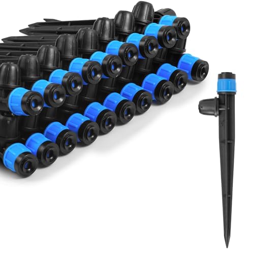 Adjustable 1/4" Drip Irrigation Drippers for Garden Irrigation System,20 PK - size: 20pcs Drip Emitters with Lock Barb