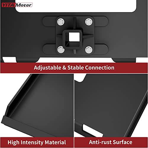 YITAMOTOR 3/8" Skid Steer Mount Plate with 2" Removable Receiver, Black - color: Black