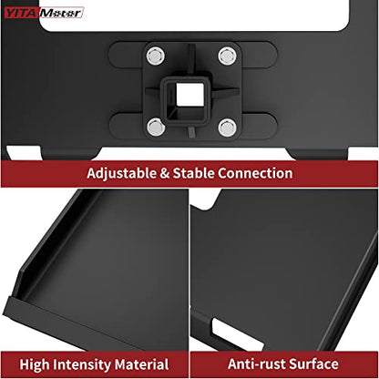 YITAMOTOR 3/8" Skid Steer Mount Plate with 2" Removable Receiver, Black - color: Black