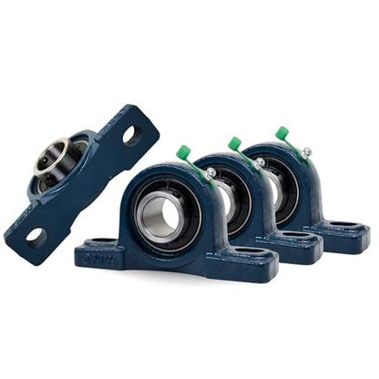 Jeremywell UCP205-16 Pillow Block Bearing (4 Pack), 1 inch Bore, 2 Bolt Flange Mounted, Solid Cast Iron Base, Self-Alignment - size: UCP205-16
