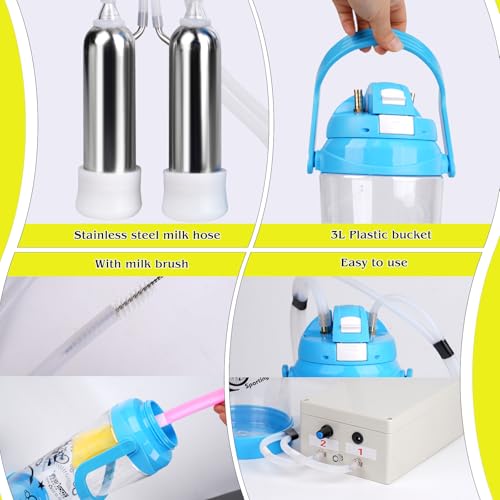 3l Electric Milking Machine for Cow| Pulsation Vacuum Pump| Save Labor