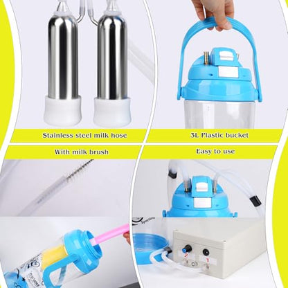 3l Electric Milking Machine for Cow| Pulsation Vacuum Pump| Save Labor