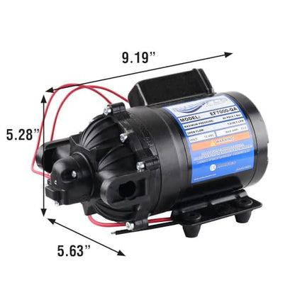 Everflo 12V On-Demand Diaphragm Sprayer Pump - 7.0GPM, 60 PSI, Quick Attach Ports - size: 7.0 GPM, style: Quick Attach Ports