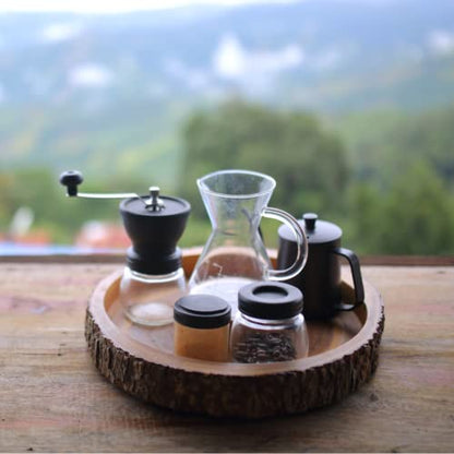 Mixpresso Manual Coffee Grinder, Ceramic Burr Hand Grinder with Glass Jars - style: Manual Grinder