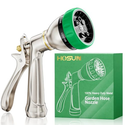 HOSUN 100% Metal Heavy Duty Garden Hose Nozzle Sprayer