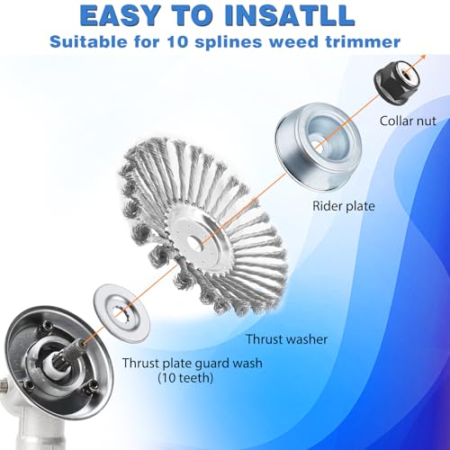 10 Inch Unbreakable Wired Trimmer Blade, Steel Wire Trimmer Head - size: 10 inch