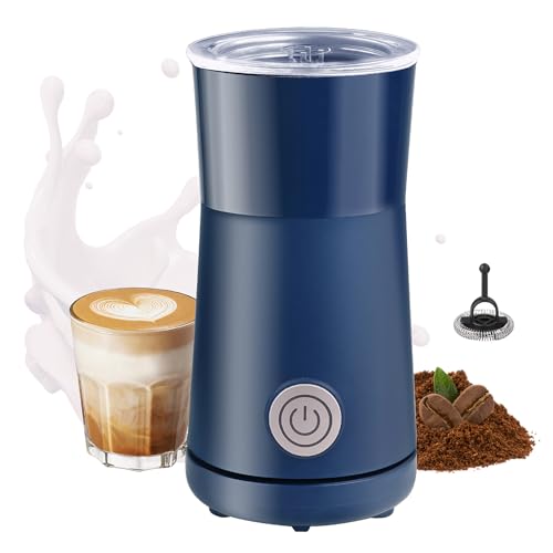 Huogary Milk Frother Simple Milk Frother and Steamer 2-in-1 Milk Steamer with Hot Milk Foam and Hot Milk for Latte, Macchiato, Cappuccinos, Blue - color: 2-in-1 Blue