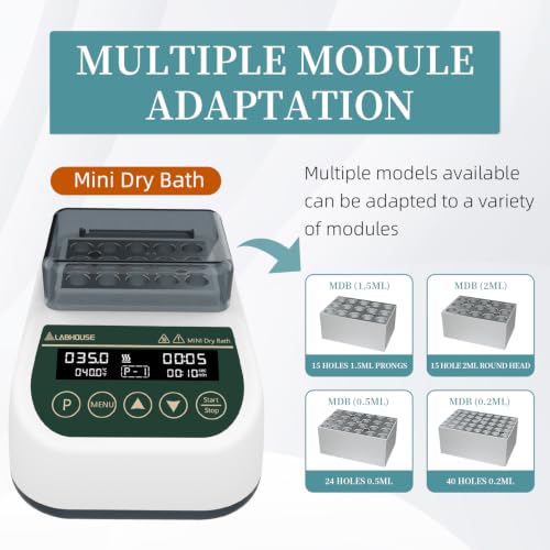 MDB100 Mini Dry Bath Incubator Heater, 2ml×15, Programmable - size: 2