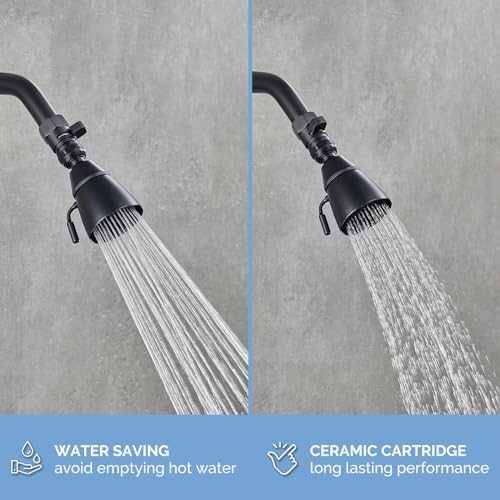 Angle Simple Shower Valve, Water Flow Control Shut Off Valve, Matte Black - color: Matte Black