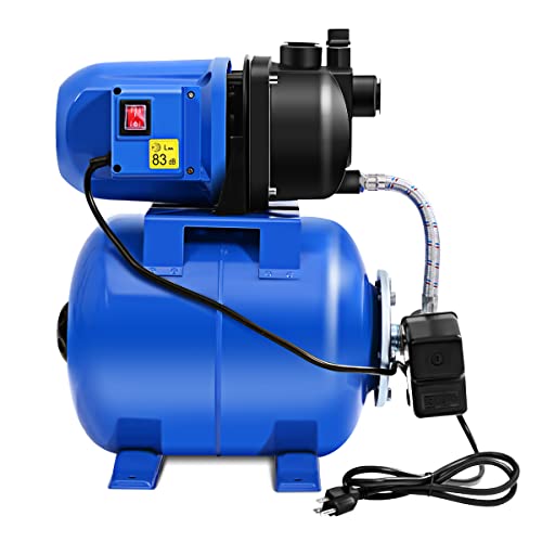 IRONMAX 1.6HP Shallow Well Pump with Pressure Tank, Blue