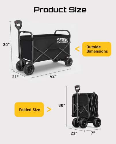 SEESII Electric Wagon Cart with 2 x 4.0Ah Batteries, 330Lbs