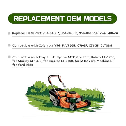 954-04062 754-04062 Mower Belt Deck Belts Compatible with Cub Cadet MTD for Troy Bilt 954-04062A 754-04062A 38" Deck Lawn Mowers Parts Length 77.5'' - size: 77.5"L x 0.65"W