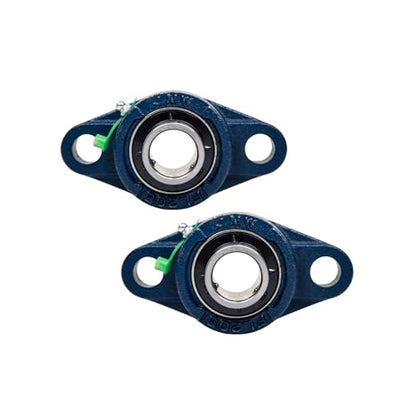 Jeremywell UCFL204-12 Pillow Block Bearing (2 Pack), 3/4 inch Bore, 2-Bolt Flange Mounted, Solid Base, Self-Alignment - size: UCFL204-12