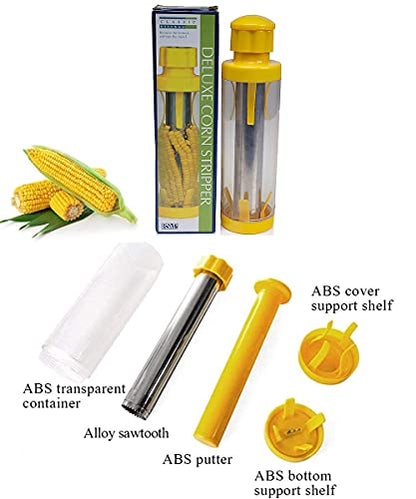Safer Corn Thresher,Quick Corn Stripper,Stainless Steel Corn Cob Remover Cutter Corn Peeler,Removing Fresh Corn Kernels Tool,Manual Corn Threshing No Splatters,Practical Kitchen Gadgets,10.5 inch