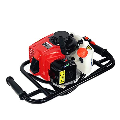 XtremepowerUS Post Hole Digger Plant Fence V-Type 63CC 2 Stroke Gas Motor 1-Person Auger with 10" Auger Bit 3/4" Shaft - style: Digger + 10" Bit