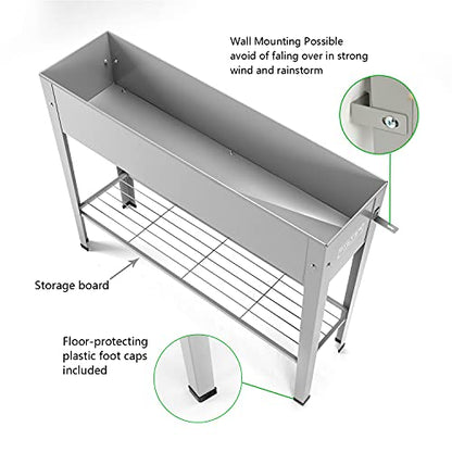 Metal Raised Garden Bed,Raised Planter Box with Legs,Herbs and Vegetables Planter Suitable for Outdoor Patio Deck and Porch (Gray) - color: Standard Gray
