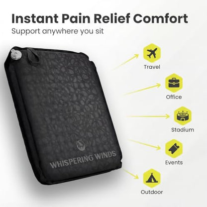 Whispering Winds Inflatable Seat Cushion - color: Black - 2pack, size: Large