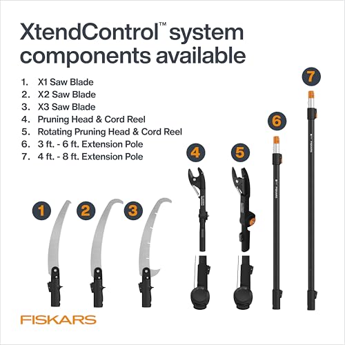 Fiskars 4-16 Ft XtendControl Extendable Pole Saw & Tree Pruner Modular Set - style: 16' Pruner Saw Kit