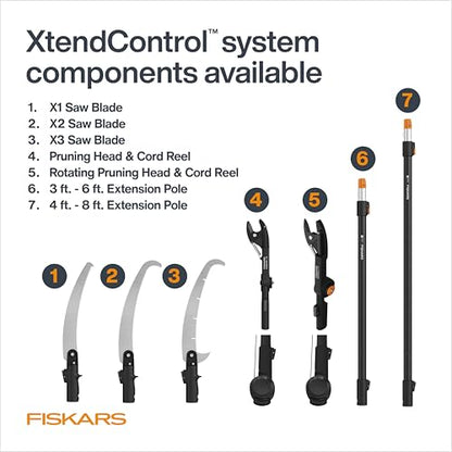 Fiskars 4-16 Ft XtendControl Extendable Pole Saw & Tree Pruner Modular Set - style: 16' Pruner Saw Kit