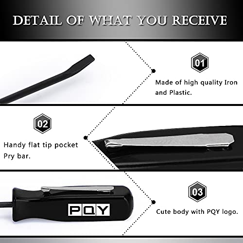 Mini Pocket Pry Bar with Pocket Clip 4.5" Length 3pcs (Black) - color: black