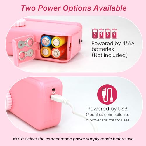 Handheld Sewing Machine, Dual Speed Portable Stitch for Beginners - color: Pink