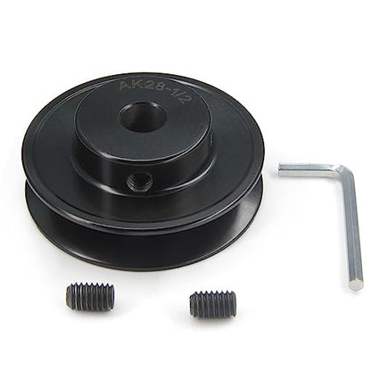 AK28-1/2 Bore Single Groove Web Sheave 2.8" OD 1/2" Bore V Belt Sheave Cast Iron - size: 1/2"Bore-2.8"OD