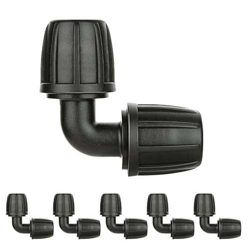 Bonviee 6-Pack 1/2-Inch Barbed Lock Irrigation Elbows - size: 1/2" Barbed Elbow-6 PCS