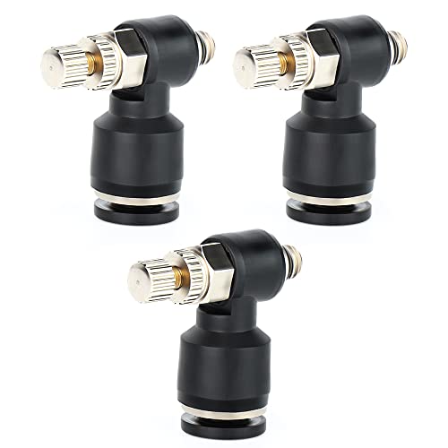 TAILONZ 6mm x M5 SL6-M5 Elbow Flow Control Valve 3pcs - size: 6mm OD M5