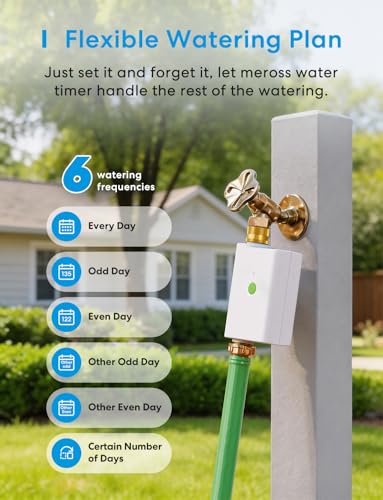meross WiFi Water Timer for Garden Hose, Rain Skip, Hub Included, IP65 - color: White, size: Timer with Hub