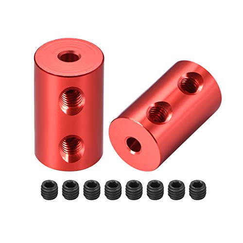 uxcell 3mm to 3mm Bore Rigid Coupling Set Screw L20XD12 Aluminum Alloy,Shaft Coupler Connector for RC Airplane Boat, Motor Accessories,Red,2pcs - size: 3mm to 3mm