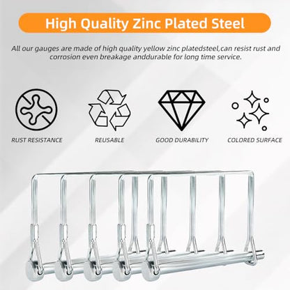 15Pcs Silver Wire Lock Pin Set, 5/16”x 2-1/2” Heavy Duty Square Trailer Coupler Pin, Zinc Plated Carbon Steel Safety Locking Pin for Trailer, Truck, Tractor, and Towing Hitches - size: 5/16“ x 2-1/2”