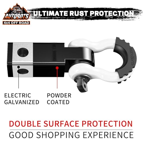 AUTOBOTS Tow Hitch Receiver 2" Shackle Hitch Receiver White - color: WHITE-BLACK