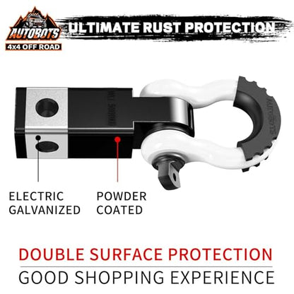 AUTOBOTS Tow Hitch Receiver 2" Shackle Hitch Receiver White - color: WHITE-BLACK