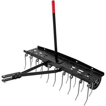 Suchtale 40 Inch Tow Behind Lawn Dethatcher with 20 Spring Tines - size: 40-inch