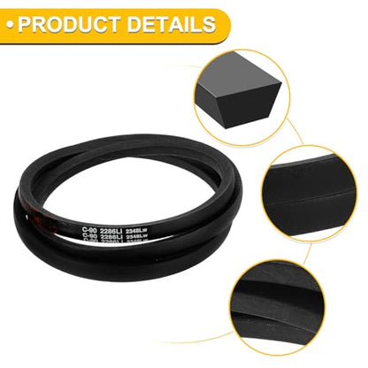 uxcell C90 Drive V-Belt 2286mm Inner Girth 22mm Width 14mm Height Rubber for Power Transmission - size: C90