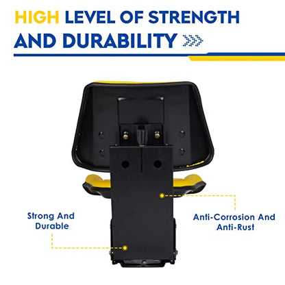 Universal Tractor Suspension Seat With Tilt for John Deere 5200 5210 5300 5310, Yellow