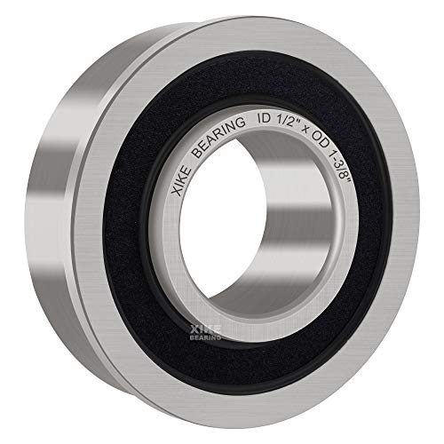 XiKe 1/2" Flanged Bearing, Replacement Lawn Mower Wheel Bearings, 10 Pack - size: ID 1/2" x OD 1-3/8"