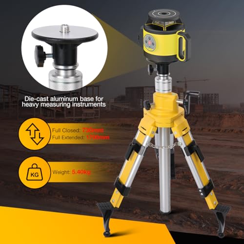 Elevator Tripod for Laser Level, Surveying Instruments With Adjustable Legs for Cross Rotary Lasers - style: EV170