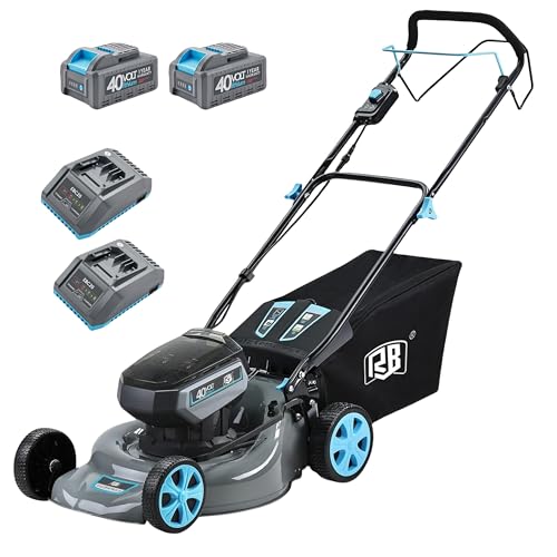 RB 80V 18" Cordless Lawn Mower with 2x40V 4Ah Battery & Fast Charger - size: 18 IN